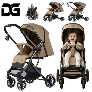 Carrinho de Bebê Dobrável Compacto, Reclinável, Assento Deitável, Amortecimento,Cesta Arrumada para Passeio com Bebê-P30