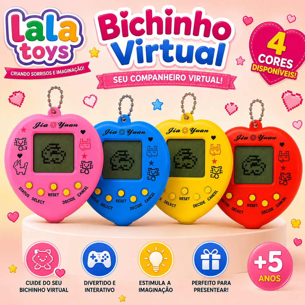 Bichinho Virtual Tamagotchi Original Egg Coração 168 Bichos Em 1 Nostálgico Pet Virtual