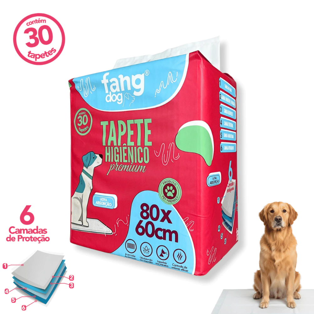 Tapete Higiênico para Cães 80x60 30 Unidades Adesivo Reforçado Não Vaza Ultra Absorção Cachorro