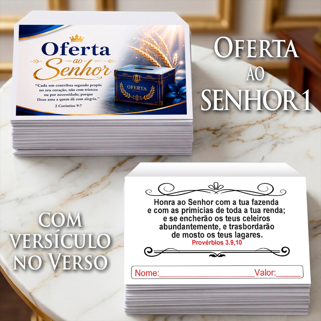 Envelope Oferta Igreja Ministério Dízimo Voto Campanha Santa Ceia Doação Propósito Cartela
