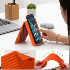 Suporte Portátil Dobrável De Silicone Para Telefone , Livremente Em Qualquer Formato , Ajustável Multiângulo Celular