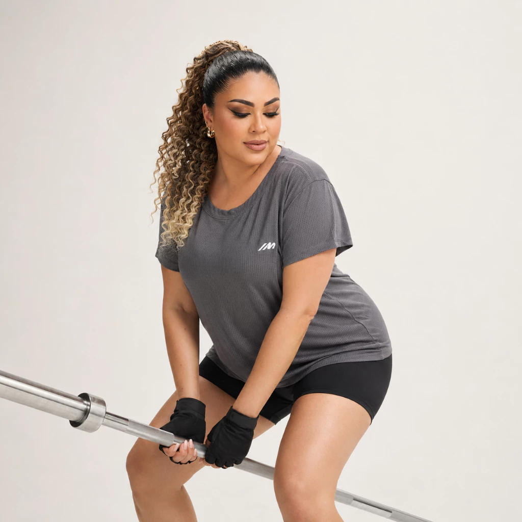 Camisa Plus Size Academia Feminina Dry Fit Musculação Treino Caminhada Blusa Tamanho Grande G1 G2 G3 — imagem 1