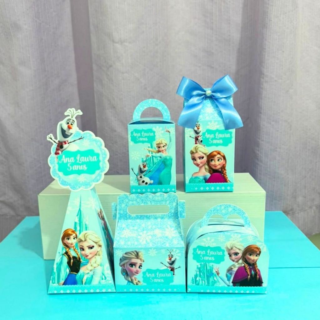 Kit Festa Frozen Caixinhas personalizadas -Pegue e Monte -  Lembrancinha de festa Infantil aniversário Frozen.