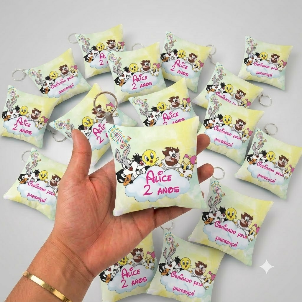 50/10un Almochaveiros Personalizados Baby Looney Tunes Lembrancinhas Para Aniversario Infantil