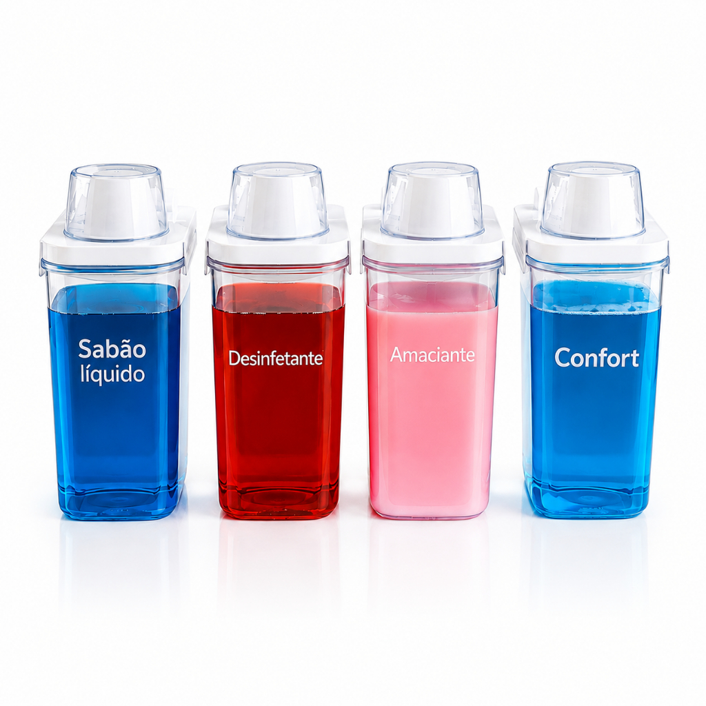Pote Dispenser Hermético 1,5L Transparente com Medidor – Organizador Multiuso para Cozinha, Mantimentos e Lavanderia