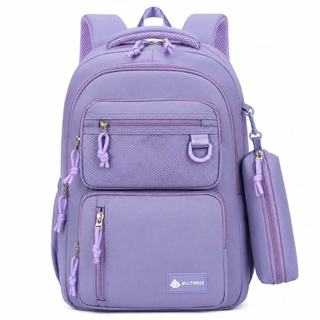 Mochila Escolar Com Estojo De Grande Capacidade Para Estudante Feminina Masculino Nylon I…