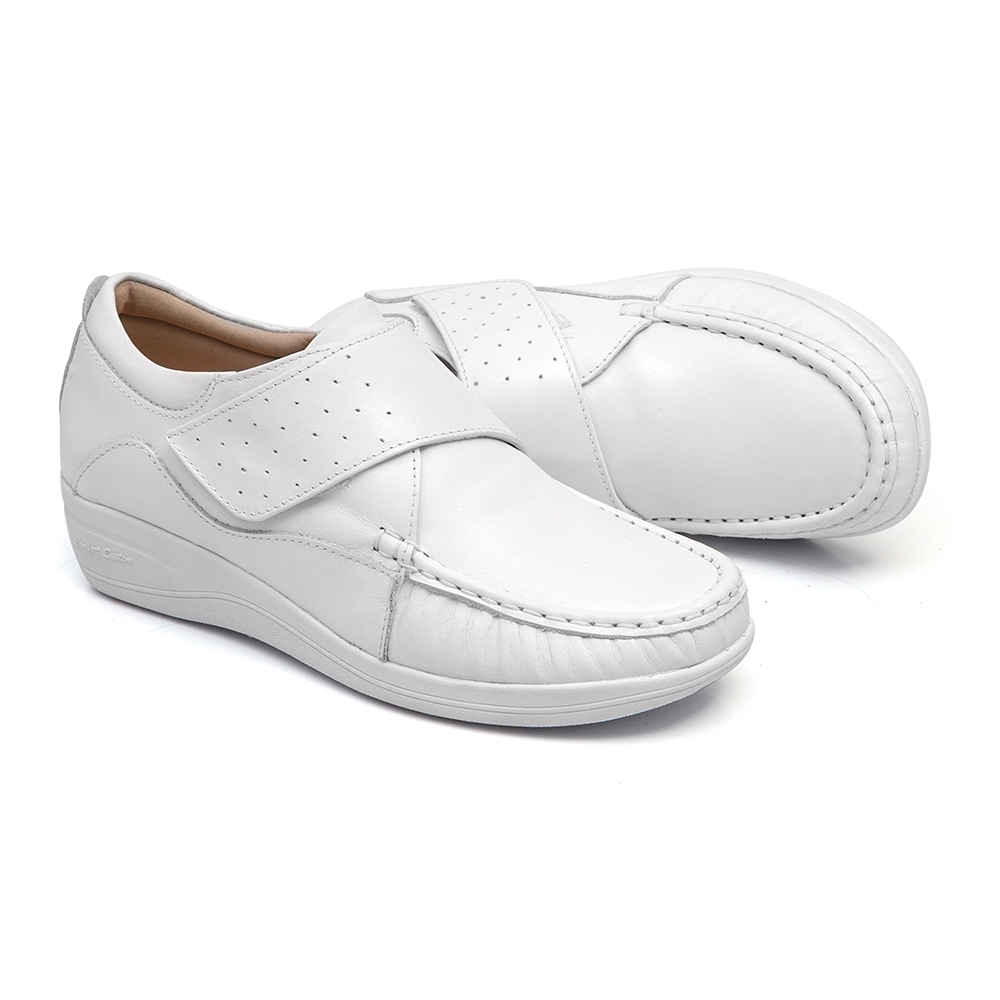 apato Feminino Branco Casual Confortável Elegante Social Clássico Detalhado Solado Branco Calçado Para Passeio Trabalho