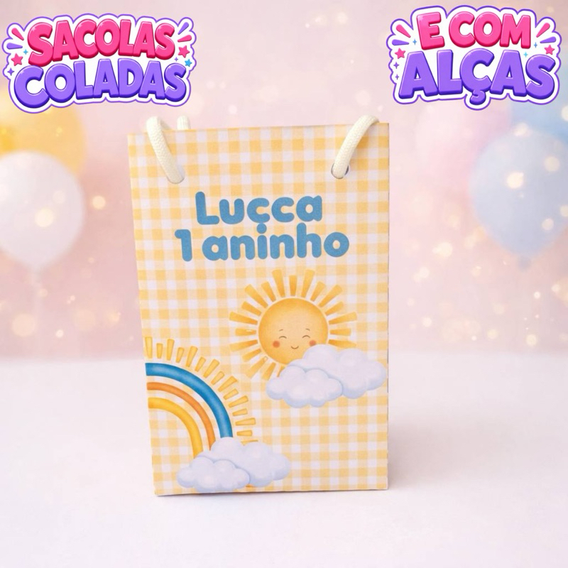Sacolinha Volta ao Sol Personalizados/Lembrancinha de Festa/Aniversário/Lembrancinha Festa Infantil