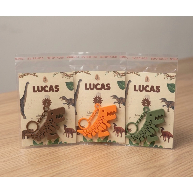 Kit Chaveiro Lembrancinha Dinossauro Articulado 3D Personalizado Com Tag Nome e Idade Aniversario Infantil