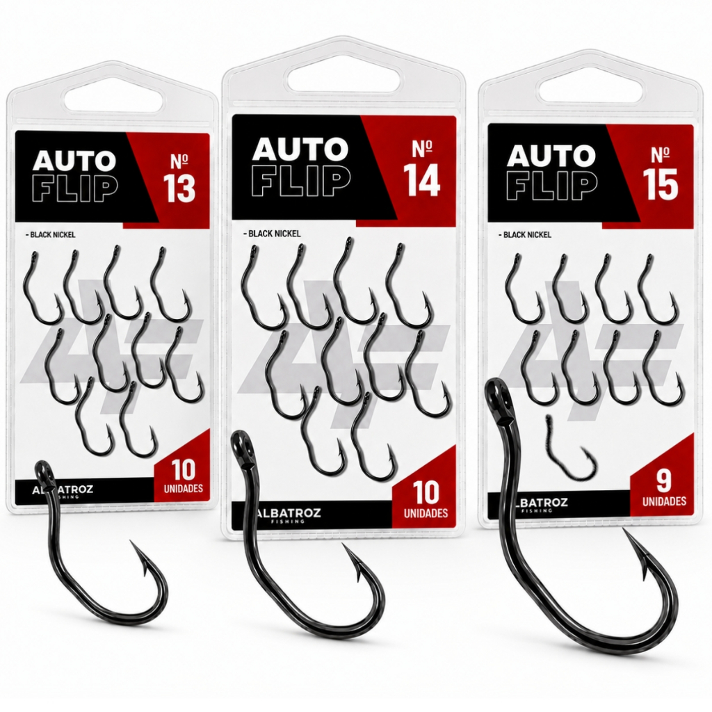Kit 29 Anzois Autoflip 13,14,15 Fisga Automática Pesca Tamba