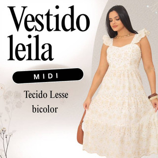 Vestido Leila//Midi lase 100% algodão, bicolor Estilo verão