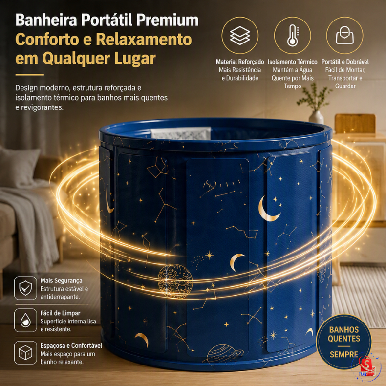 Banheira Dobrável Adulto SPA Portatil 274L Ofurô Com Drenagem Rápida Reforçado