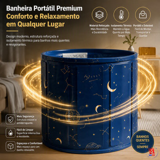 Banheira Dobrável Adulto SPA Portatil 274L Ofurô Com Drenagem Rápida Reforçado