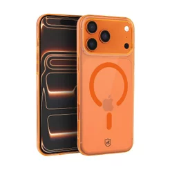 Gshield Capa Case Capinha Crystal Slim em Acrílico Compatível com Magsafe para iPhone 17 Pro / 18 Pro, Laranja