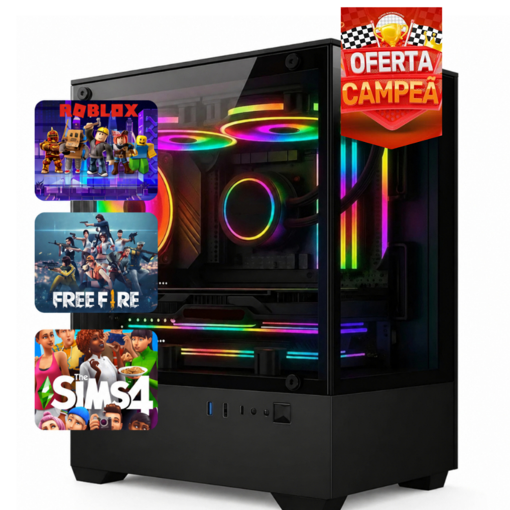 Computador Gamer RGB Intel I5 Memoria 16GB SSD 240GB ROBLOX FREE FIRE