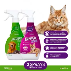 Kit 01 Enzimac Gatos 500 mL + 01 Afaste Pet Cães e Gatos 500 mL
