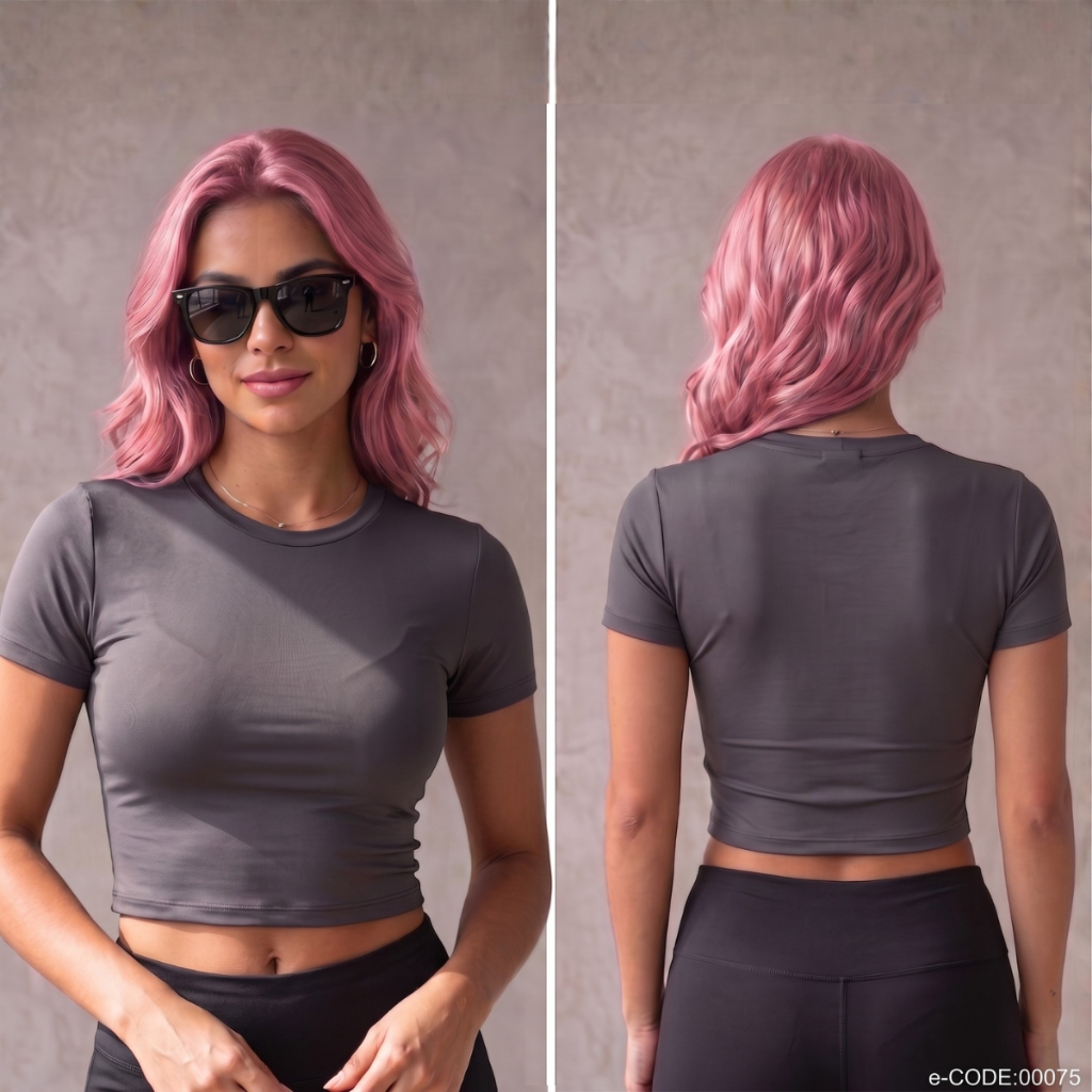 Camiseta Feminina Baby Look Slim Fit Manga Curta Proteção Uv 50+ Secagem Rápida Baby Tee Treino