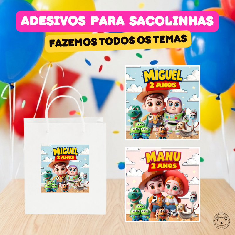 ENVIO RÁPIDO Adesivo Rótulo Personalizado para Sacolinha Toy Story Baby | Aniversário, Festa, Lembrancinhas, Mimos