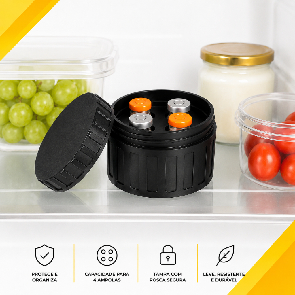 Estojo Organizador Porta Ampolas Tirze Case Plástico Premium 5,8x5cm