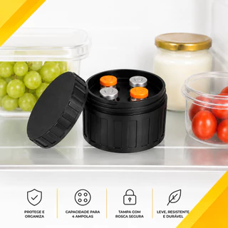 Estojo Organizador Porta Ampolas Tirze Case Plástico Premium 5,8x5cm