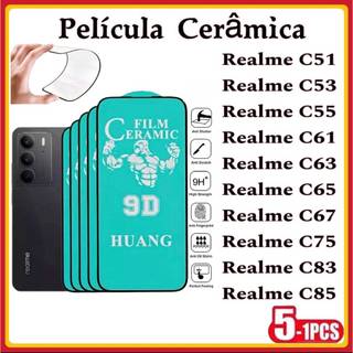 Película Cerâmica 9D 3D Gel Hidrogel Flexível Realme C83 C85 C51 C53 C55 C61 C63 C65 C67 C75