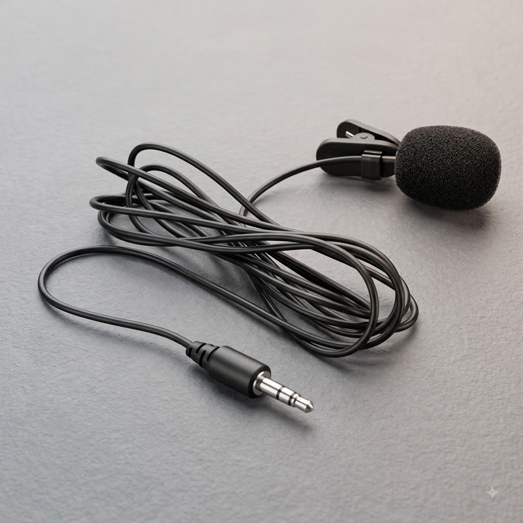 Microfone de Lapela Profissional P2 3.5mm Omnidirecional para Celular Câmera PC com Clip