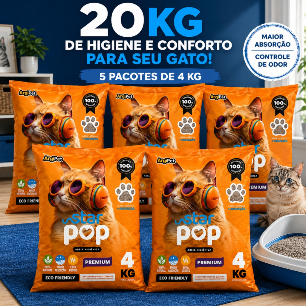 20kg areia sanitaria higienica super premium natural argila absorvente para gatos ecologica