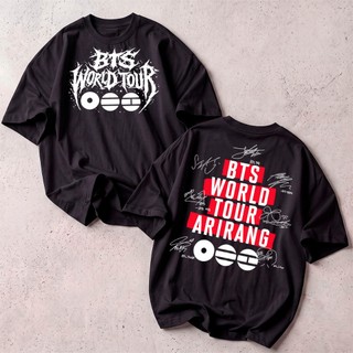 Camiseta Feminina Streetwear BTS Nova Tour Arirang Camisetão 100% Algodão Fio 30.1 Autografo