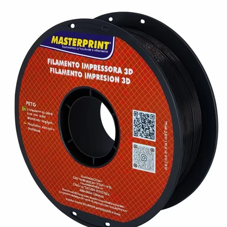 Filamento PETG 1Kg 1.75mm MasterPrint Premium Alta Resistência p/ Impressora 3D Preto Branco