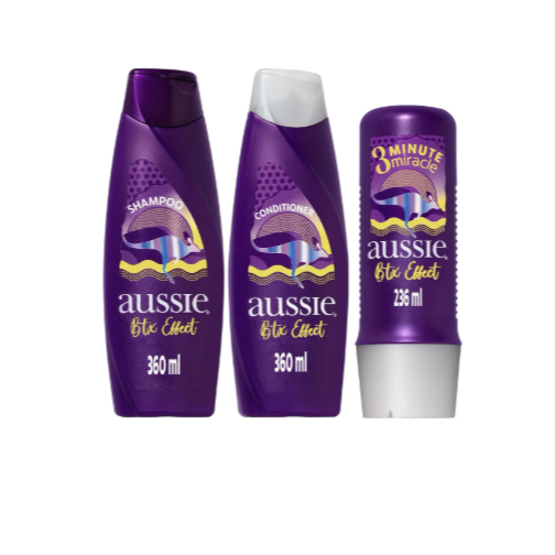 Kit Aussie Btx Effect Shampoo 360ml + Condicionador 360ml + 3 Minutos Milagrosos 236ml