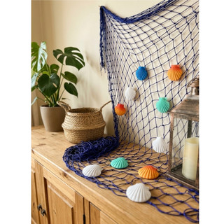 Rede de Decoração Kit com Conchas 2,00 x 2,50 Sereias Fundo do Mar Salas Festas