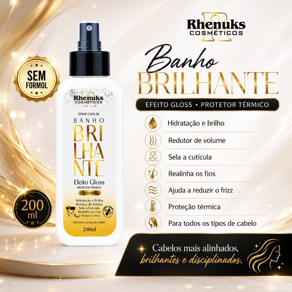 Kit Spray Capilar Meu Liso 10 em 1 + Banho Brilhante | Protetor Térmico, Brilho, Hidratação e Anti-Frizz — imagem 2 de 2