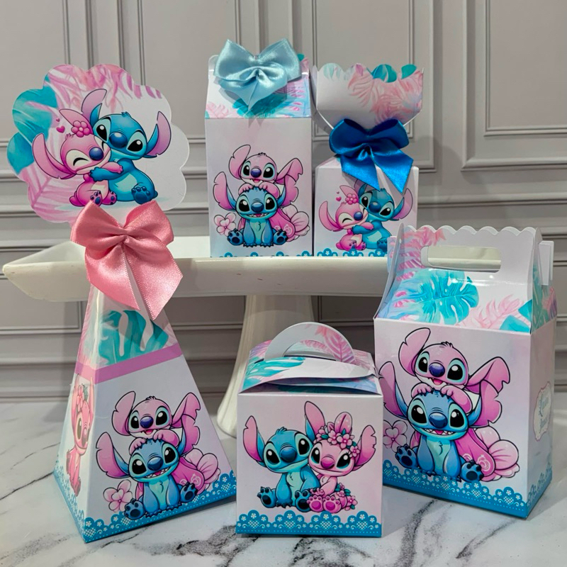 Kit Caixas Personalizadas Stitch e Angel/ festa/ aniversário/ mimo/ personalizados/ papelaria/lembrancinhas