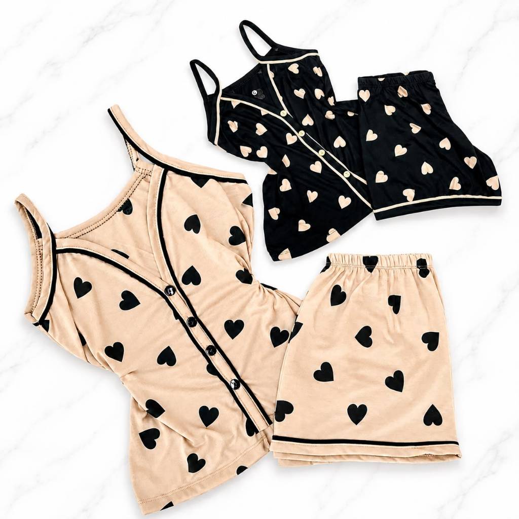 Kit 2 Conjuntos Pijamas de Alça Americano Feminino Adulto Com Botões Amamentação Verão Confortável