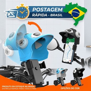 Suporte De Celular Para Moto E Bicicleta Com Mini Capacete Navegacao GPS Protetor Solar Guidao Retrovisor Universal