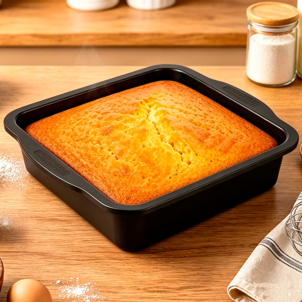 Forma De Silicone Quadrada Com Alça de Metal Integrada Assadeira Bolo Antiaderente Forno Air Fryer