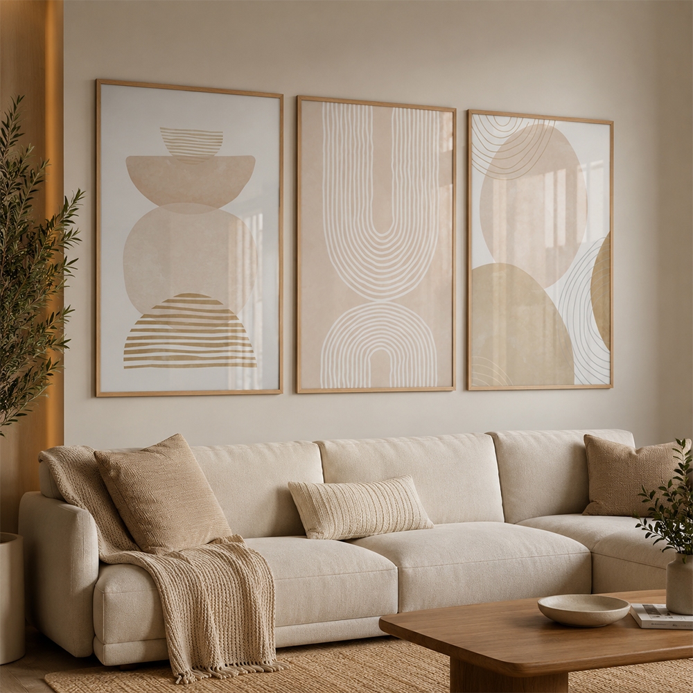 Quadro Contrastes Harmônicos Moldura 50x75 Branca Com vidro