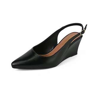 Scarpin Feminino Slingback Salto Alto Anabela Bico Fino Fivela Lateral Elegante CM Calçados Sandalia Social Trabalho