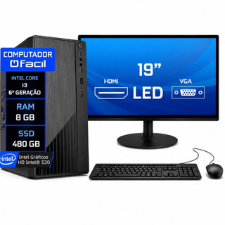 Computador Completo Intel Core i3 6ª Geração | 8GB | SSD 480GB - DDR3