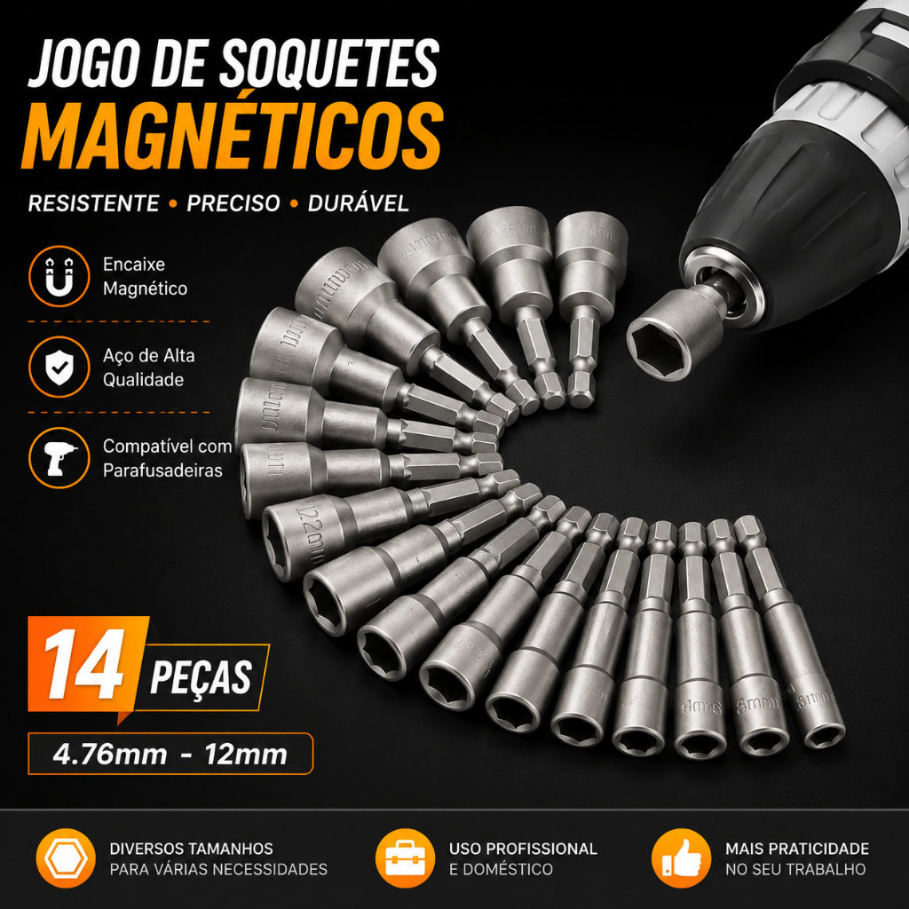 14pecas jogo de Bits soquete para parafusadeira 5 A 13mm kit de bits sextavado