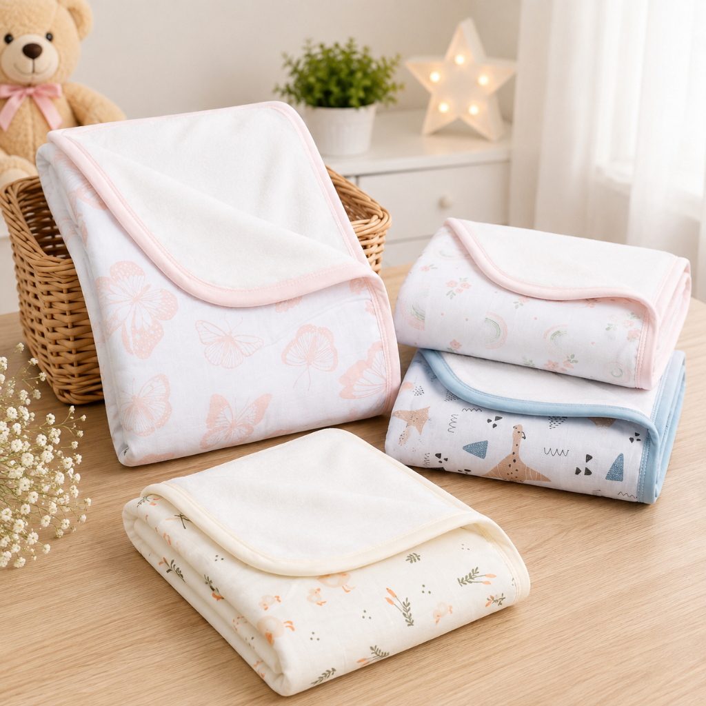 COBERTOR MANTA DE MICROFIBRA COM FRALDA SOFT ESTAMPADO 1,10M X 85CM QUENTE- MACIA PARA BEBE/CRIANÇA