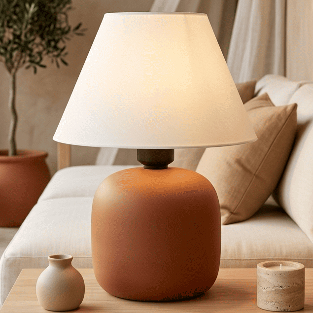 Abajur Luminaria Bojão de Cerâmica Decoração Quarto Escritório Sala Decoração Várias Cores