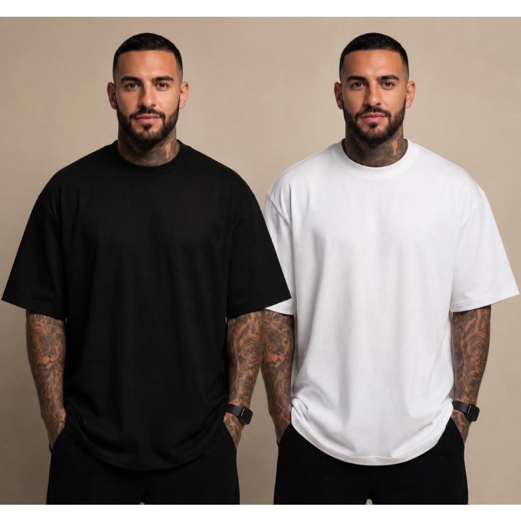KIT 2 camiseta oversized lisa streetwear premium masculina 100% algodão ideal para o dia a dia leve e confortavel.