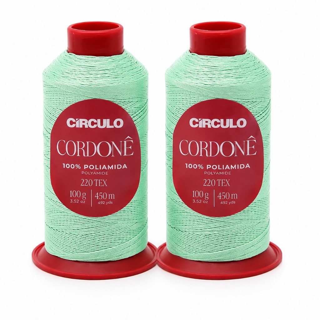 Kit Linha Fio Cordonê Círculo 100g 450m para Crochê Macramê Artesanato- kit com 2 cores iguais
