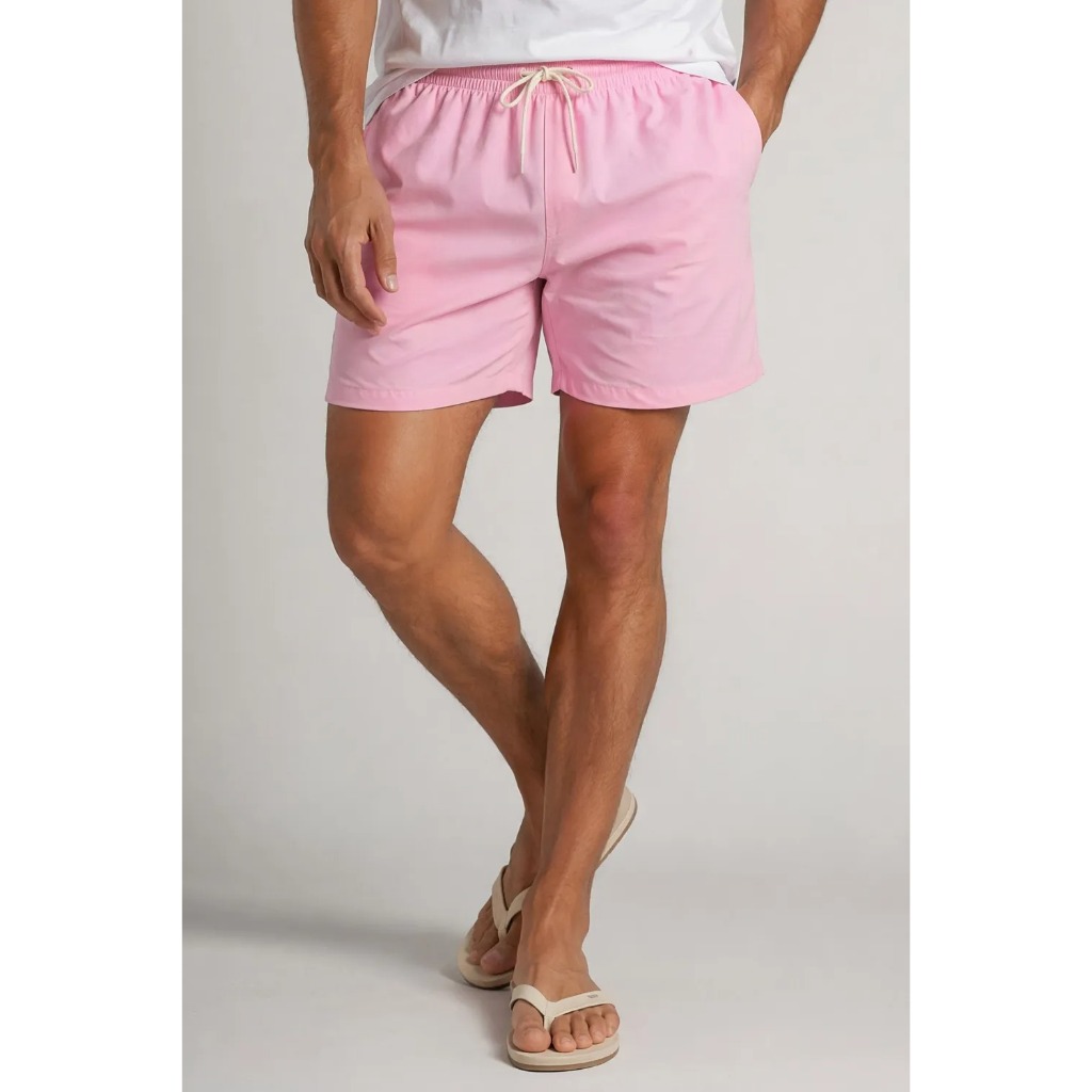 Short Vôlei Cós Bicolor Polo Wear Rosa Claro