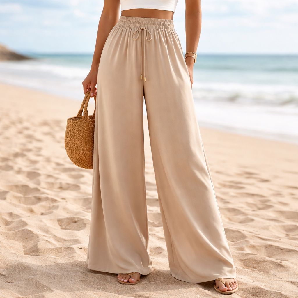 Calça Feminina Pantalona Duna Com Bolso
