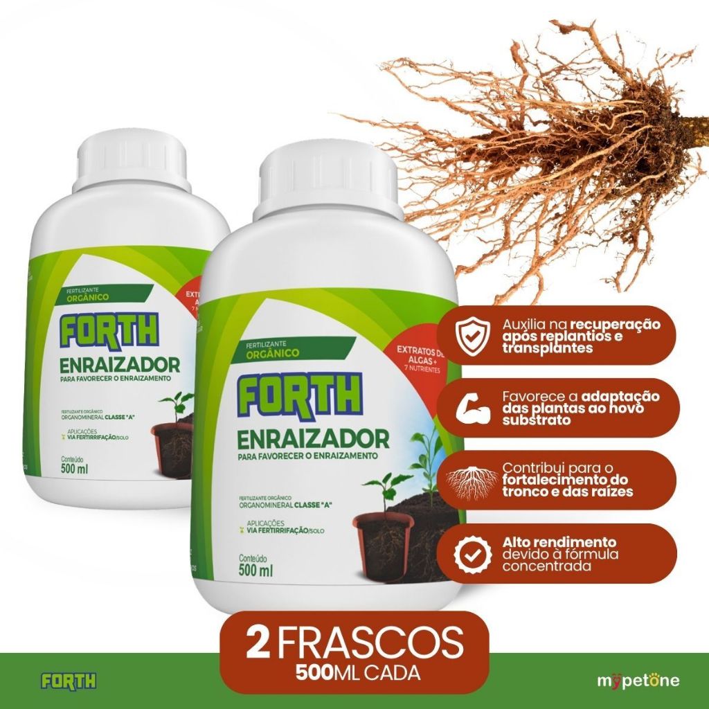 Kit 2 Forth Enraizador 500ml - Favorece A Formação De Raízes