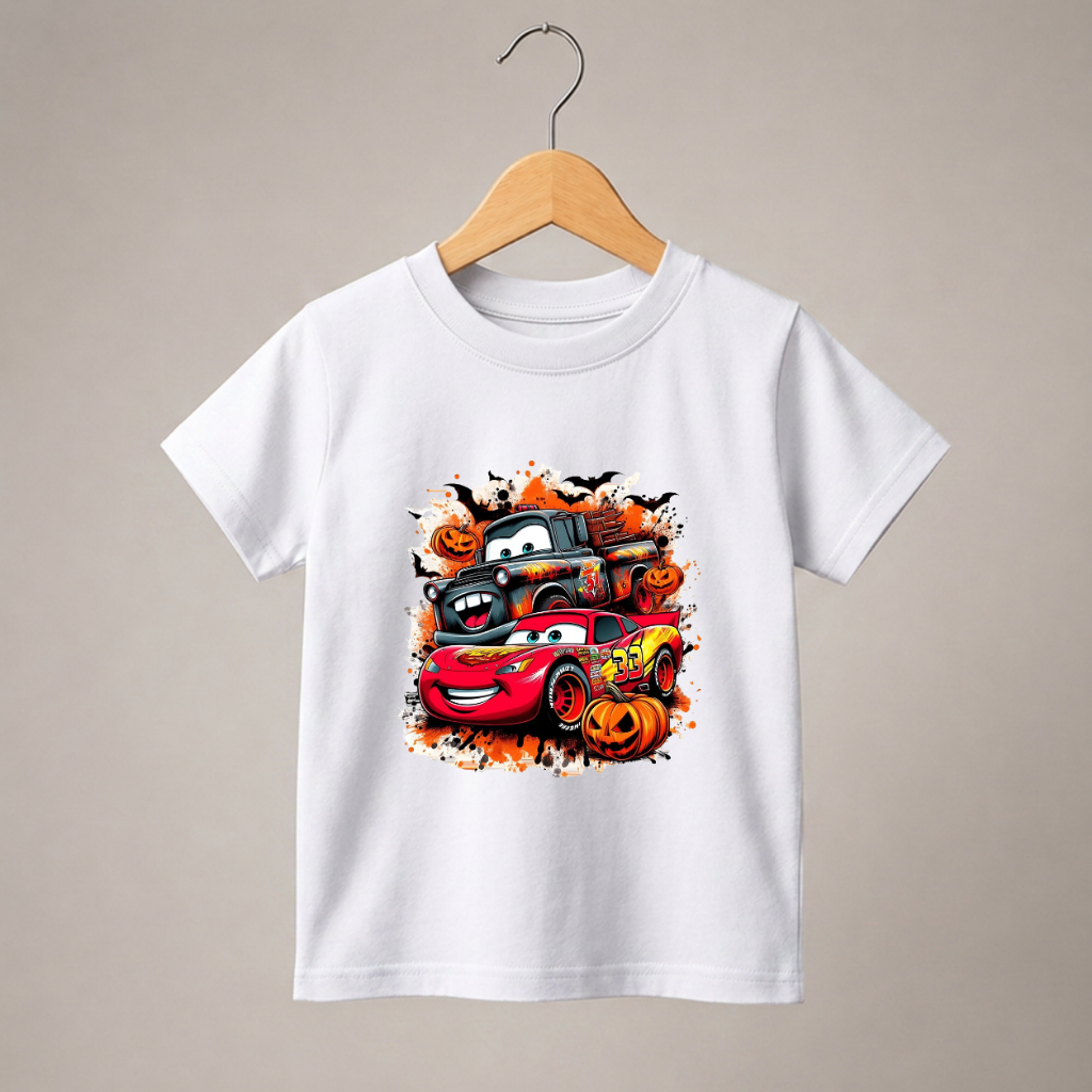Camiseta Estampada Relâmpago Carros Estampada Queen Infantil Juvenil Masculina Gamer Algodão Casual