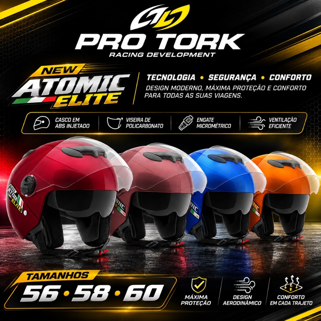 Capacete Aberto New Atomic Elite Adulto Com Óculos Interno