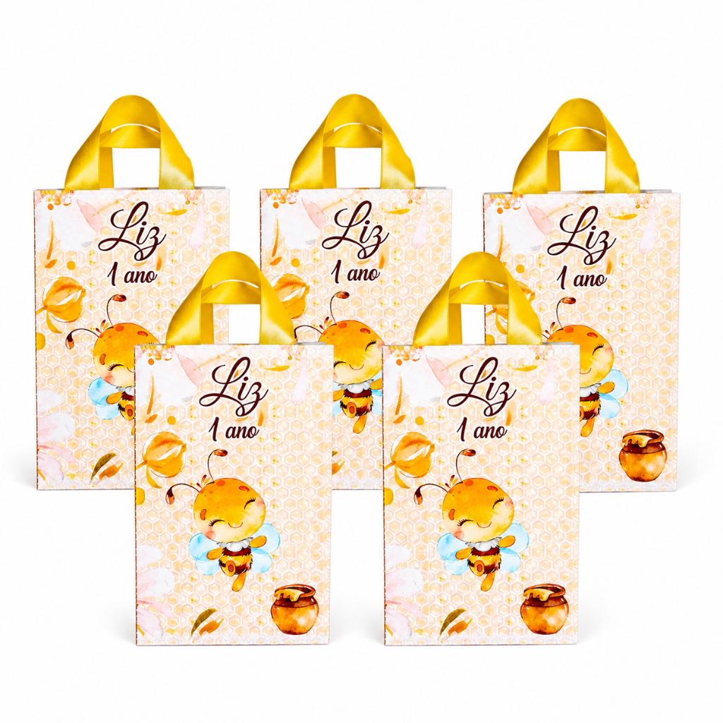 Sacolinha Personalizada Abelhinha Infantil – Lembrancinha de Aniversário